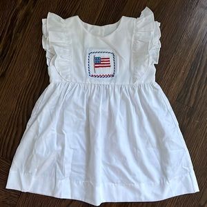 Stitchy Fish Embroidered American flag dress 2T